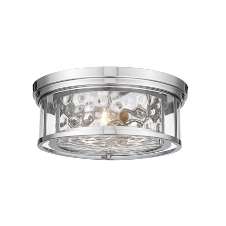Z-Lite Clarion 3 Light Flush Mount, Polished Nickel & Inner Clear Water & Outer Clear 493F3-PN